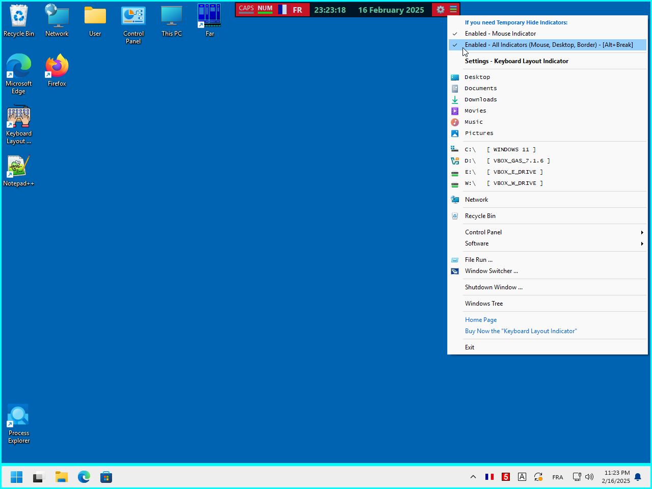 Keyboard Layout Indicator - Additional menu